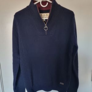 Barbour 100% wool navy sweater